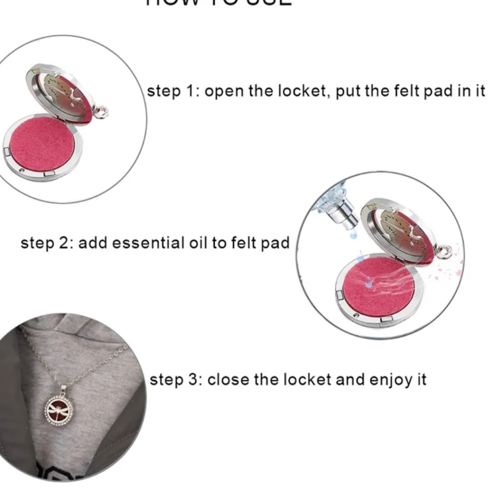 Essential Oil Diffuser Aromatherapy Necklace - Picture 3 of 5